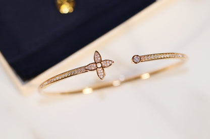 [Super CiCi ]IDYLLE GOLD OPEN BRACELET DIAMOND PAVED
