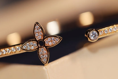 [Super CiCi ]IDYLLE GOLD OPEN BRACELET DIAMOND PAVED