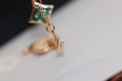 [Super CiCi ]STAR AND SUN 4 MOTIF PINK GOLD MALACHITE BRACELET