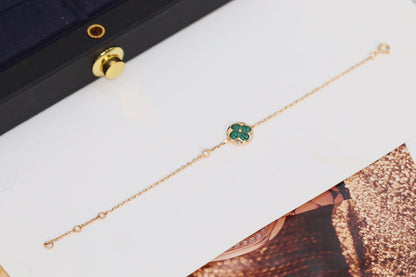 [Super CiCi ]STAR AND SUN 4 MOTIF PINK GOLD MALACHITE BRACELET