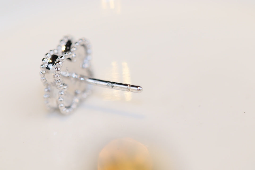 [Super CiCi ]CLOVER MINI TURQUOISE SILVER STUD EARRINGS
