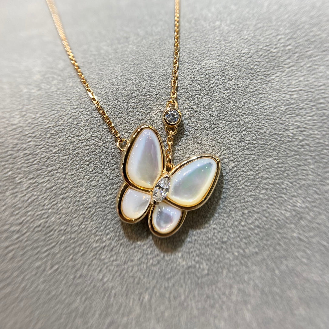 [Super CiCi ]BUTTERFLY MOP DIAMOND NECKLACE