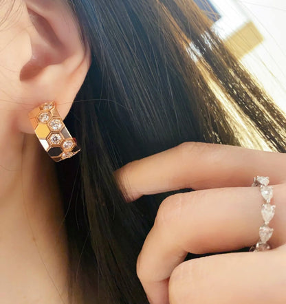 [Super CiCi ]BEE LOVE DIAMOND HOOP EARRINGS