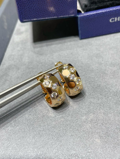 [Super CiCi ]BEE LOVE DIAMOND HOOP EARRINGS