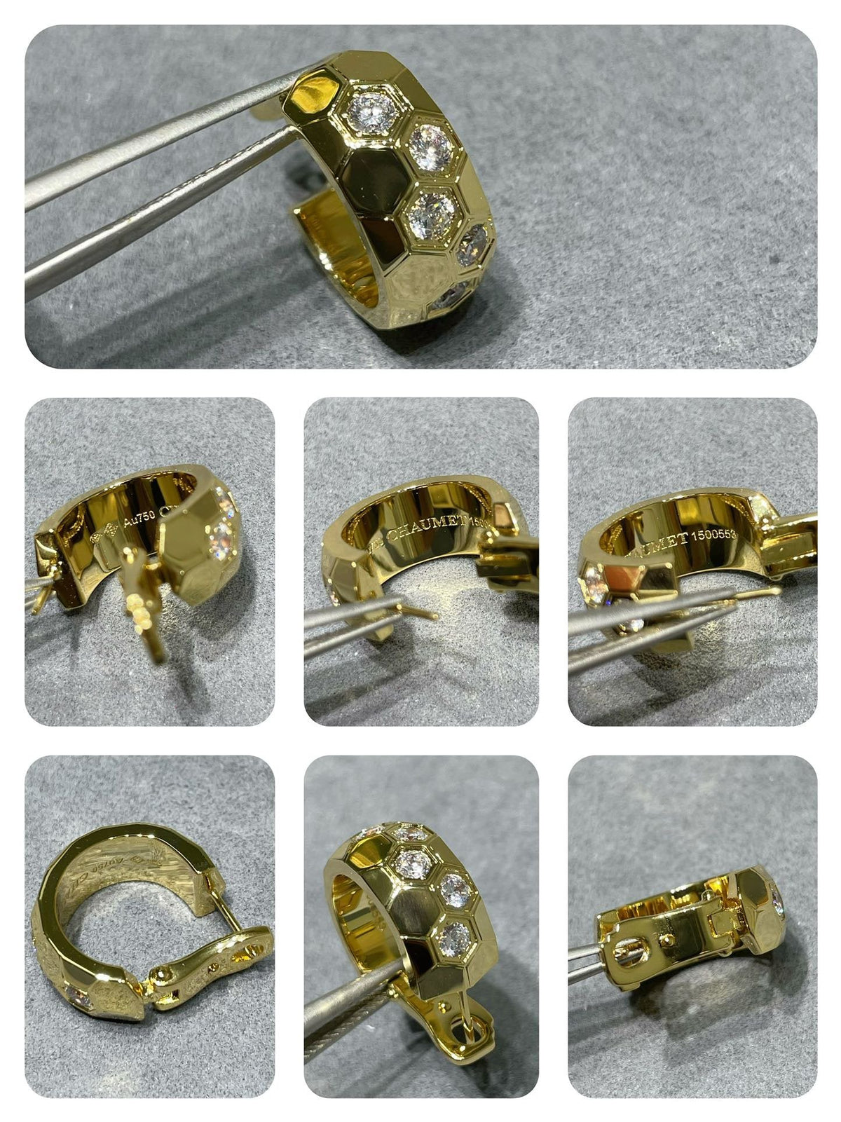 [Super CiCi ]BEE LOVE DIAMOND HOOP EARRINGS
