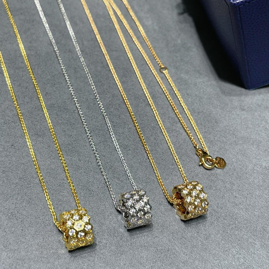 [Super CiCi ]BEE LOVE DIAMOND PAVED 3 ROW NECKLACE