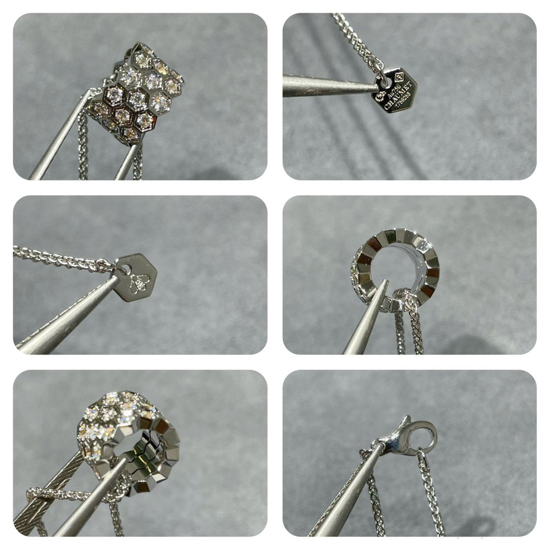 [Super CiCi ]BEE LOVE DIAMOND PAVED 3 ROW NECKLACE