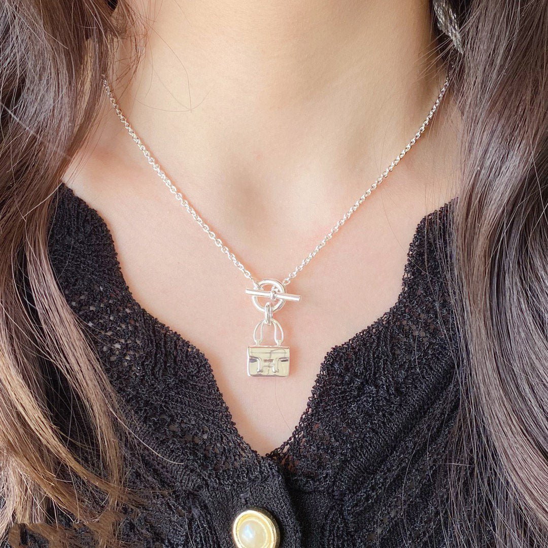[Super CiCi ]CONSTANCE PEDANT SILVER NECKLACE