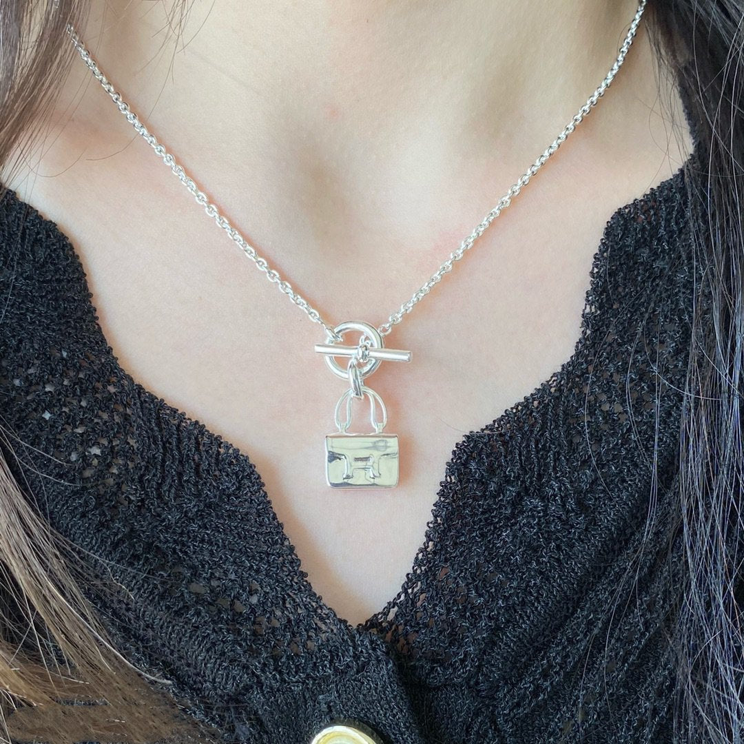 [Super CiCi ]CONSTANCE PEDANT SILVER NECKLACE