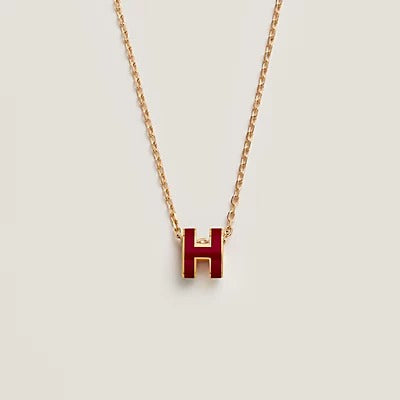 [Super CiCi ]HM CLIC RED ENAMEL GOLD NECKLACE