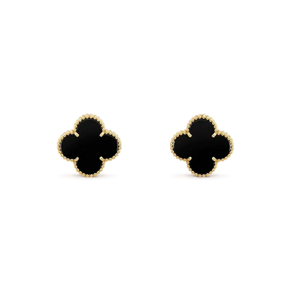 [Super CiCi ]CLOVER MEDIUM 1 MOTIFS  ONYX STUD EARRINGS