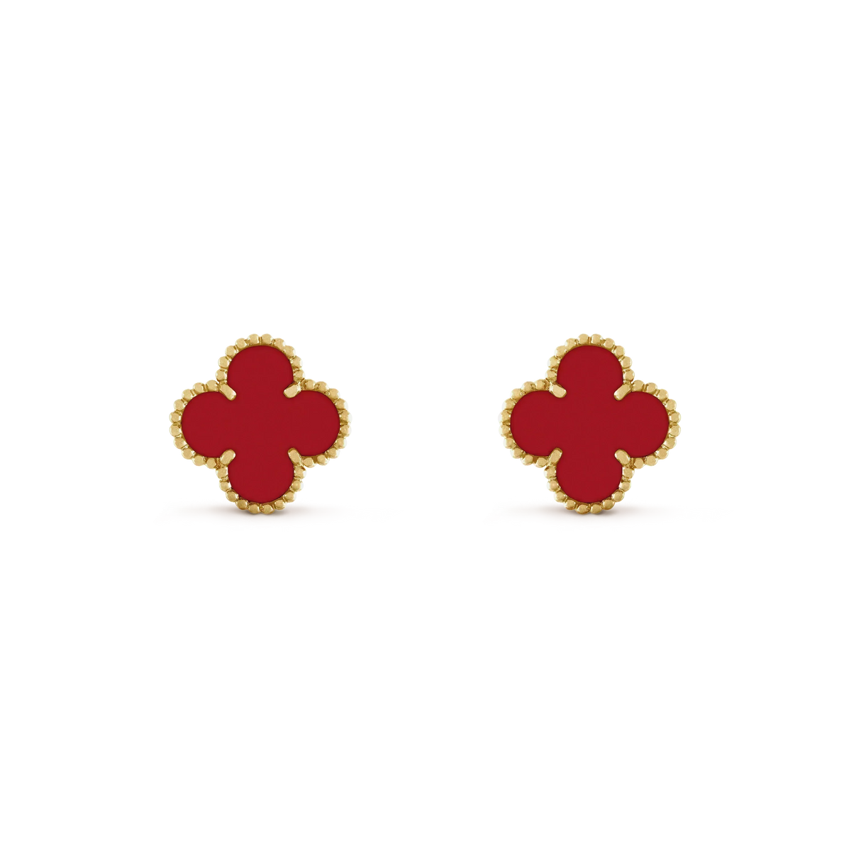 [Super CiCi ]CLOVER MINI 9.5MM CARNELIAN EARRINGS