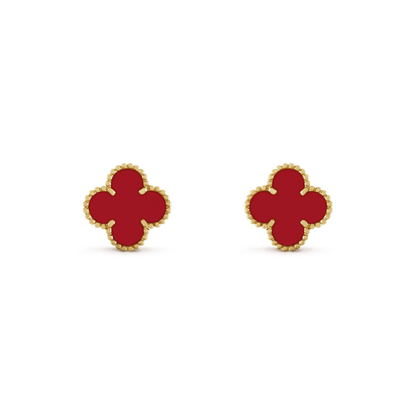 [Super CiCi ]CLOVER MINI 9.5MM CARNELIAN EARRINGS