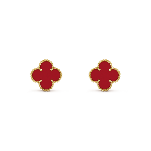 [Super CiCi ]CLOVER MINI 9.5MM CARNELIAN EARRINGS