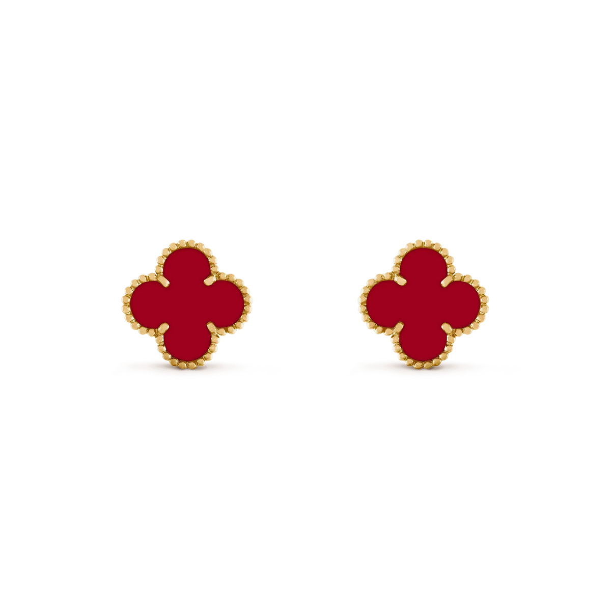 [Super CiCi ]CLOVER MEDIUM 1 MOTIFS CARNELIAN  EARRINGS