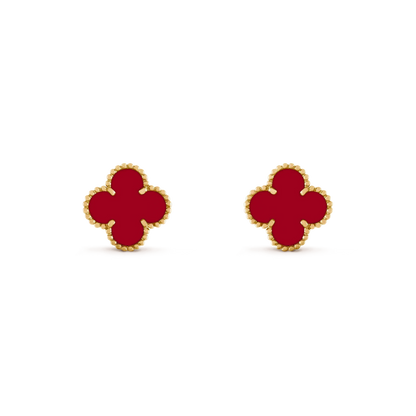 [Super CiCi ]CLOVER MEDIUM 1 MOTIFS CARNELIAN  EARRINGS
