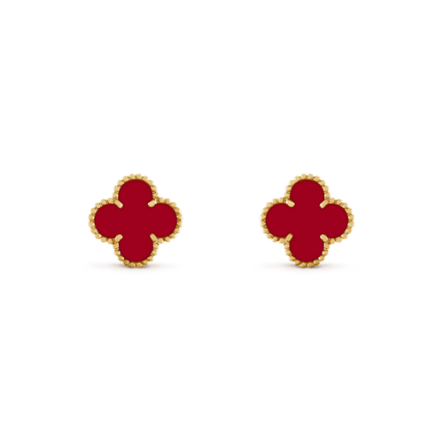 [Super CiCi ]CLOVER MEDIUM 1 MOTIFS CARNELIAN  EARRINGS
