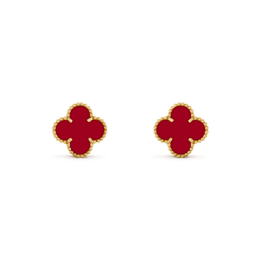 [Super CiCi ]CLOVER MEDIUM 1 MOTIFS CARNELIAN  EARRINGS