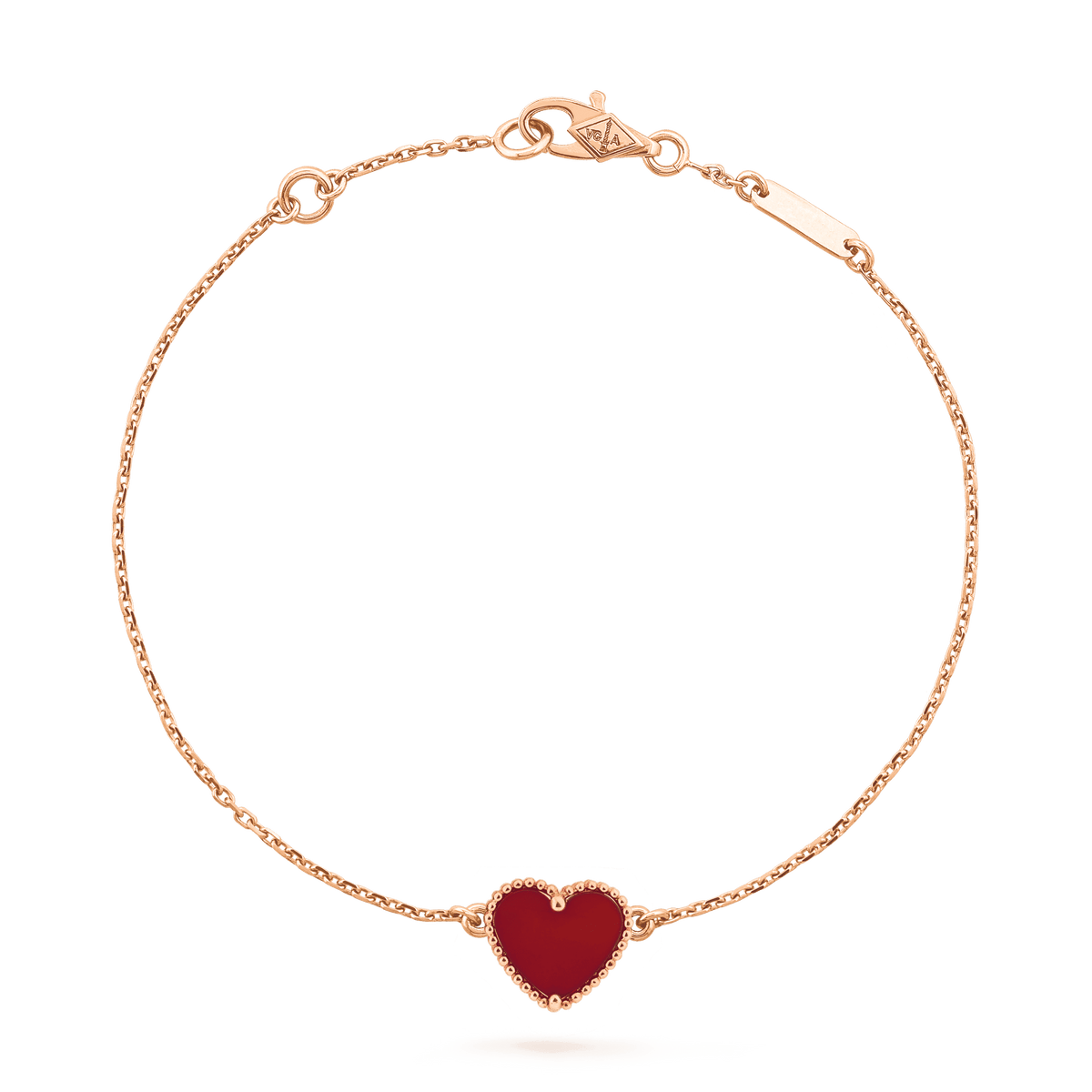 [Super CiCi ]HEART CARNELIAN PINK GOLD BRACELET