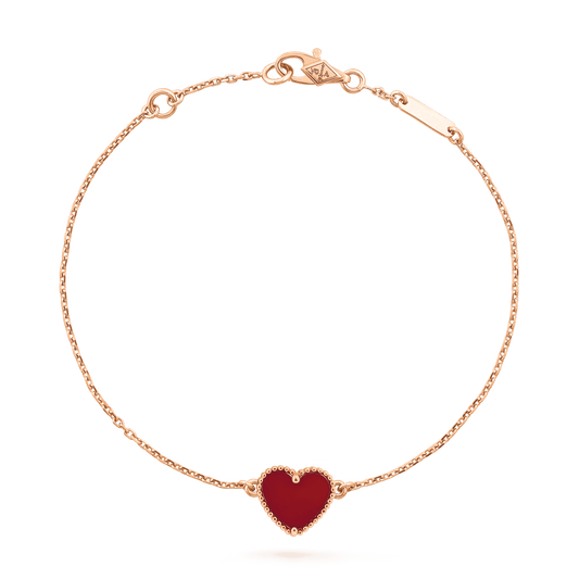 [Super CiCi ]HEART CARNELIAN PINK GOLD BRACELET