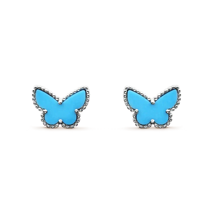 [Super CiCi ]BUTTERFLY TURQUOISE EARRINGS SILVER