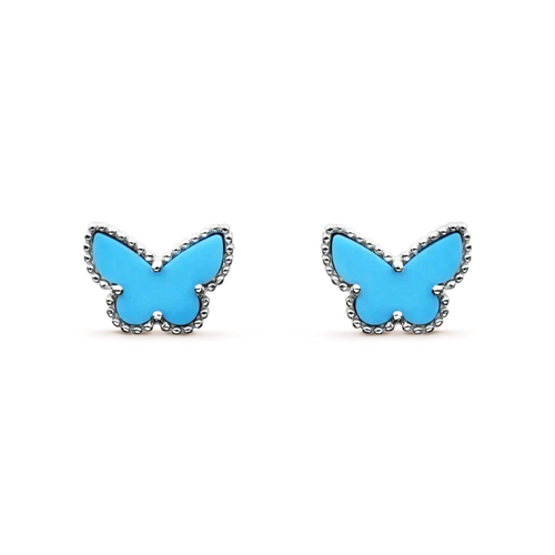 [Super CiCi ]BUTTERFLY TURQUOISE EARRINGS SILVER