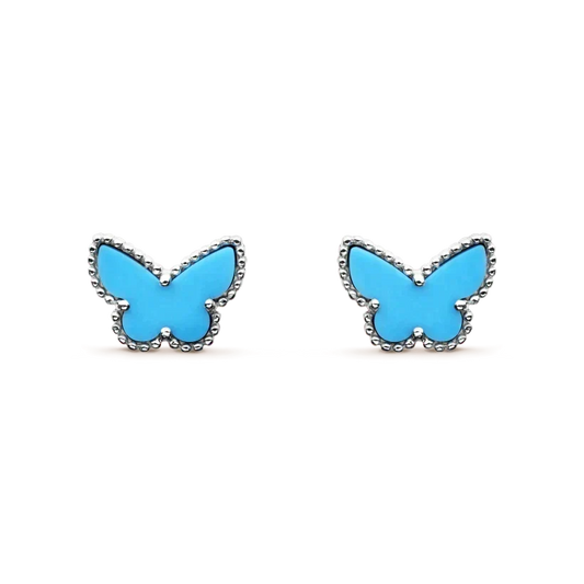 [Super CiCi ]BUTTERFLY TURQUOISE EARRINGS SILVER