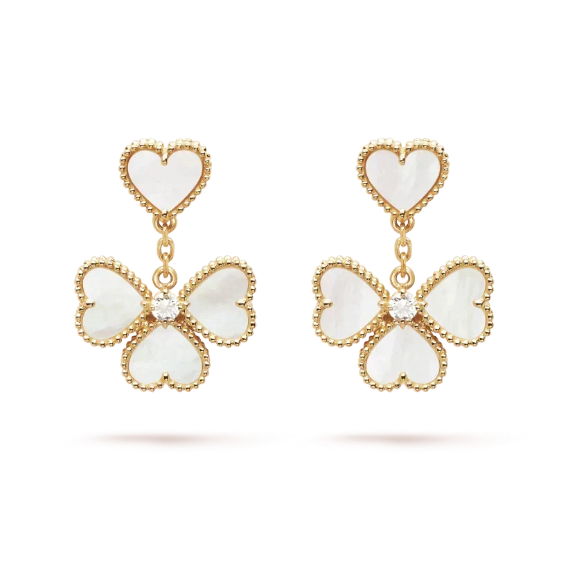[Super CiCi ]CLOVER SWEET WHITE MOP EARRINGS
