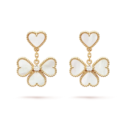 [Super CiCi ]CLOVER SWEET WHITE MOP EARRINGS