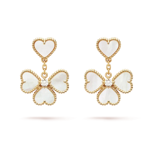 [Super CiCi ]CLOVER SWEET WHITE MOP EARRINGS