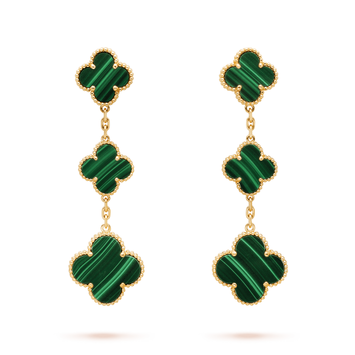 [Super CiCi ]CLOVER MALACHITE 3 MOTIFS GOLD