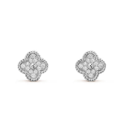 [Super CiCi ]CLOVER MINI DIAMOND STUD EARRINGS