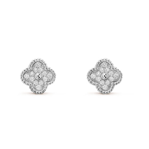 [Super CiCi ]CLOVER MINI DIAMOND STUD EARRINGS