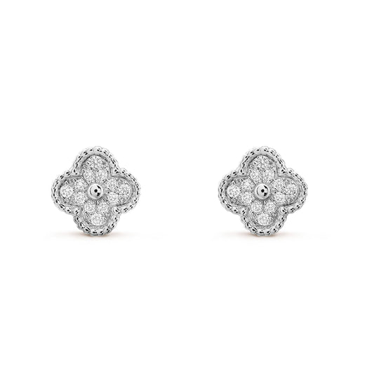 [Super CiCi ]CLOVER MINI DIAMOND STUD EARRINGS
