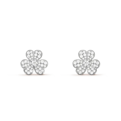 [Super CiCi ]CLOVER COMOS DIAMOND EARRINGS SILVER