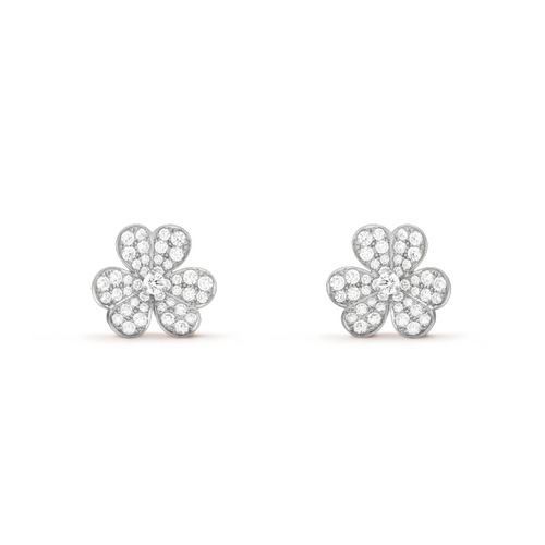 [Super CiCi ]CLOVER COMOS DIAMOND EARRINGS SILVER