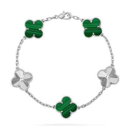 [Super CiCi ] CLOVER 5 MOTIF MALACHITE BRACELET COLLECTION