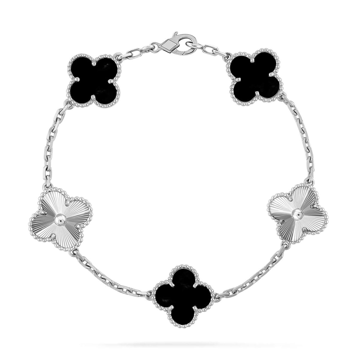 [Super CiCi ] CLOVER 5 MOTIF ONYXS BRACELET COLLECTION