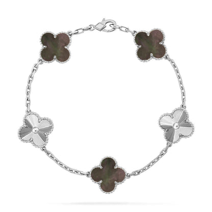 [Super CiCi ] CLOVER 5 MOTIF GRAY MOP BRACELET COLLECTION