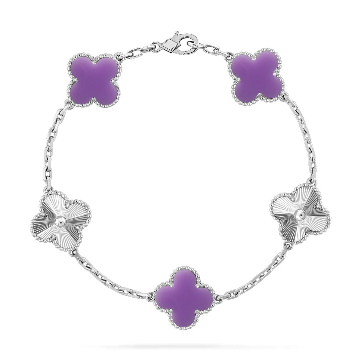 [Super CiCi ]CLOVER 5 MOTIF LIGHT PURPLE BRACELET COLLECTION