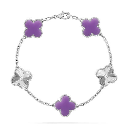 [Super CiCi ]CLOVER 5 MOTIF LIGHT PURPLE BRACELET COLLECTION