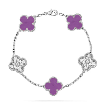 [Super CiCi ] CLOVER 5 MOTIF VIOLET BRACELET COLLECTION