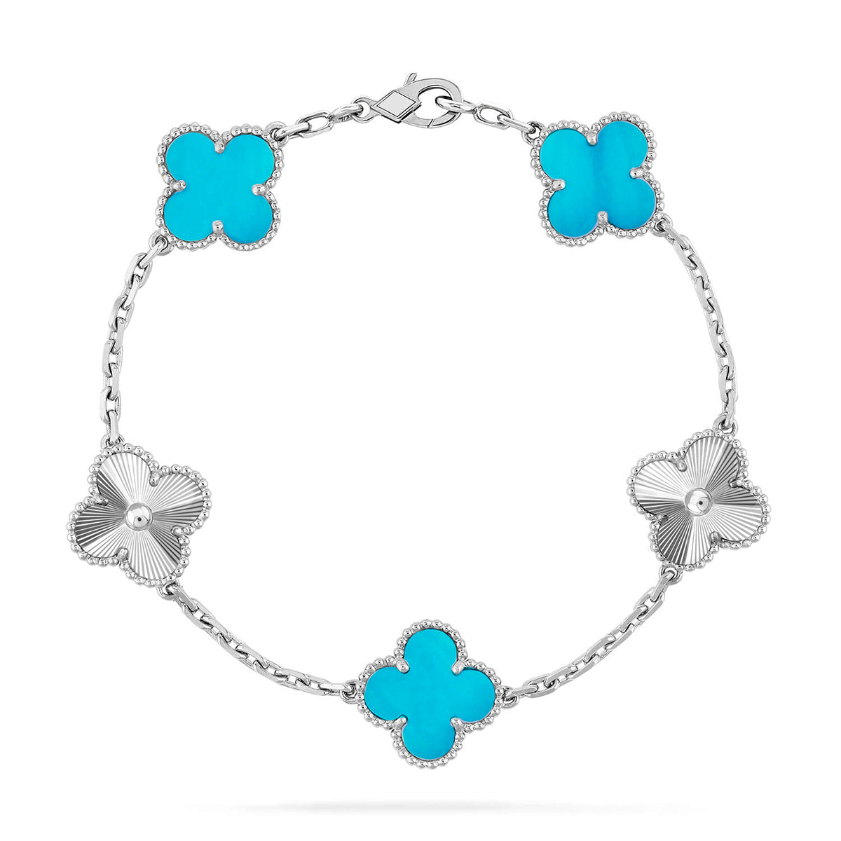 [Super CiCi ] CLOVER 5 MOTIF TURQUOISE BRACELET COLLECTION
