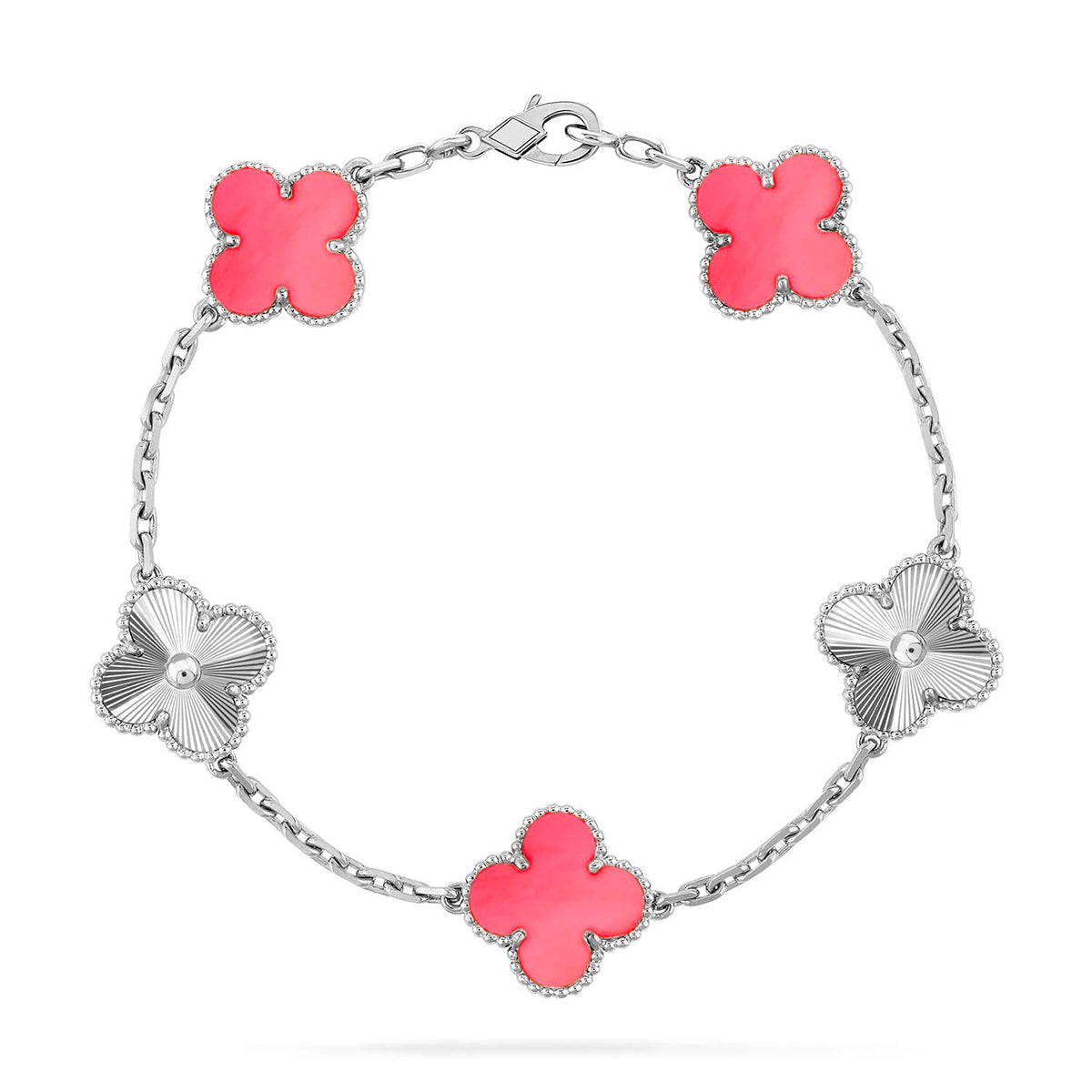 [Super CiCi ] CLOVER 5 MOTIFS  PINK MOP BRACELET COLLECTION