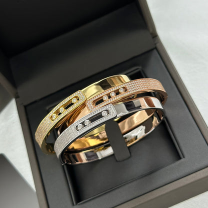 [Super CiCi]Move Noa Rose Gold Pav¨¦ Diamond Bangle Bracelet