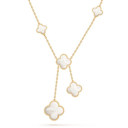 [Super CiCi ]CLOVER MOTHER OF PEARL NECKLACE 6 MOTIF