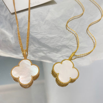 [Super CiCi ]CLOVER 25MM MOP LARGE PENDANT NECKLACE