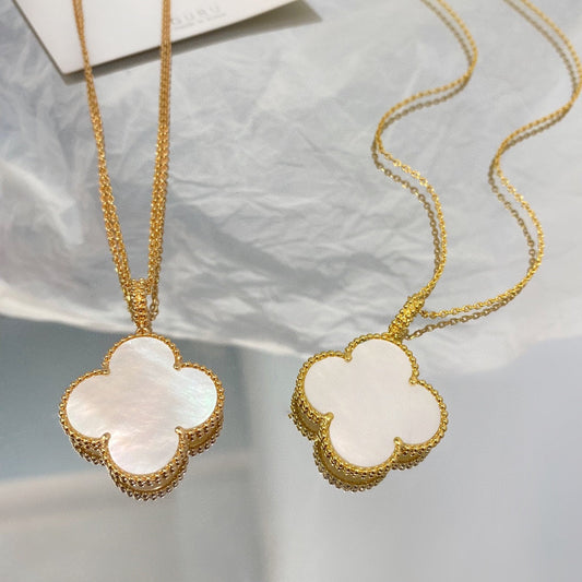 [Super CiCi ]CLOVER 25MM MOP LARGE PENDANT NECKLACE
