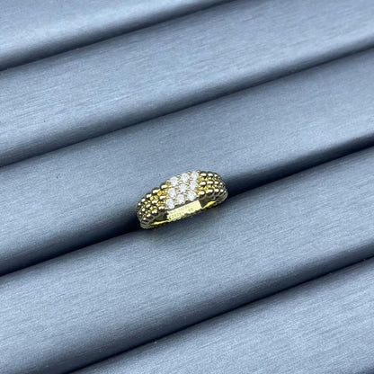 [Super CiCi]NARROW BEADED RING WITH DIAMONDS