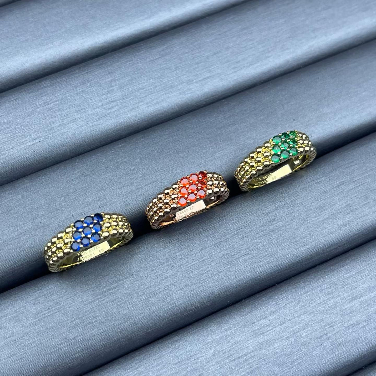 [Super CiCi]NARROW BEADED RING WITH DIAMONDS